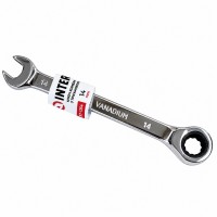 Ключ комбинированный профессиональный с трещоткой 14 мм INTERTOOL XT-1354