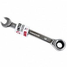 Ключ комбинированный профессиональный с трещоткой 14 мм INTERTOOL XT-1354