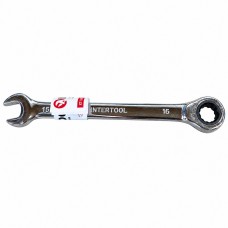 Ключ профессиональный с трещоткой комбинированный 16 мм Cr-V INTERTOOL XT-1356