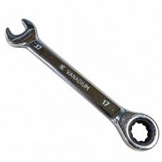 Ключ комбинированный профессиональный с трещоткой 17 мм Cr-V INTERTOOL XT-1357